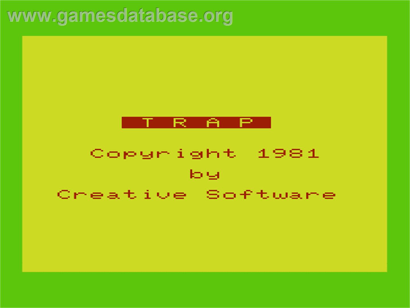 Trap - Commodore VIC-20 - Artwork - Title Screen