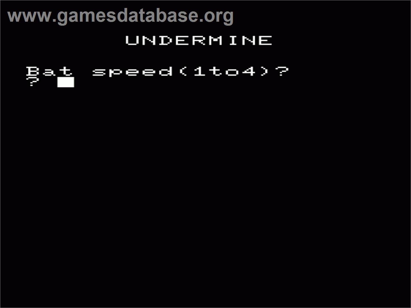 Undermine - Commodore VIC-20 - Artwork - Title Screen