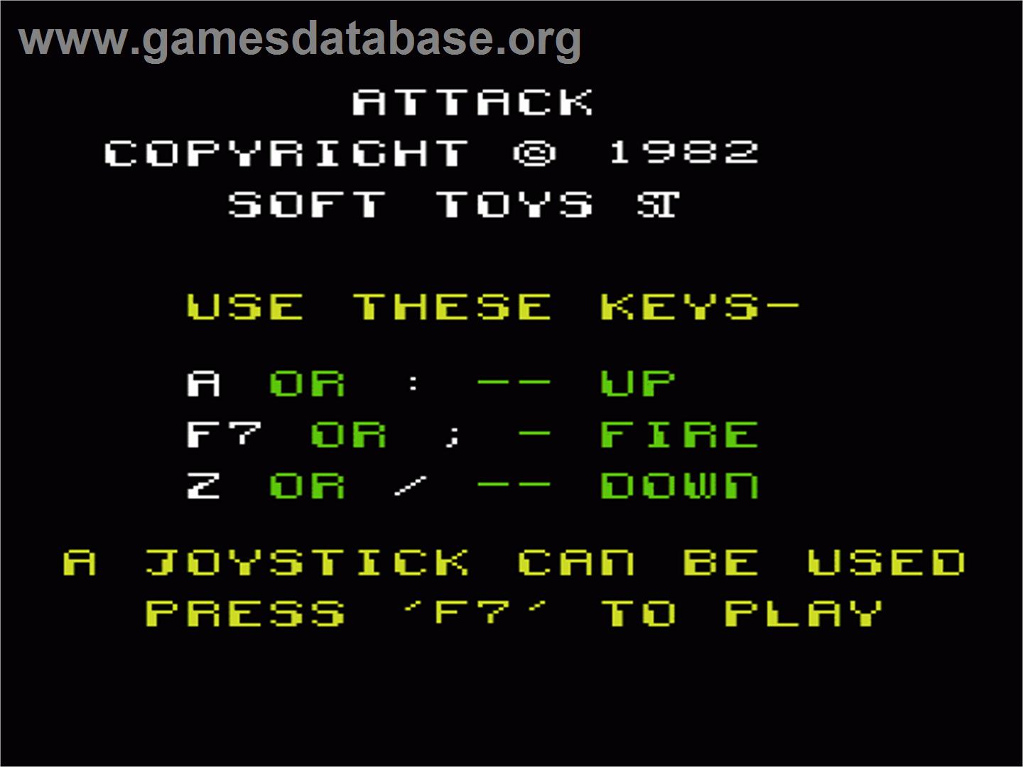 Vic Attack - Commodore VIC-20 - Artwork - Title Screen