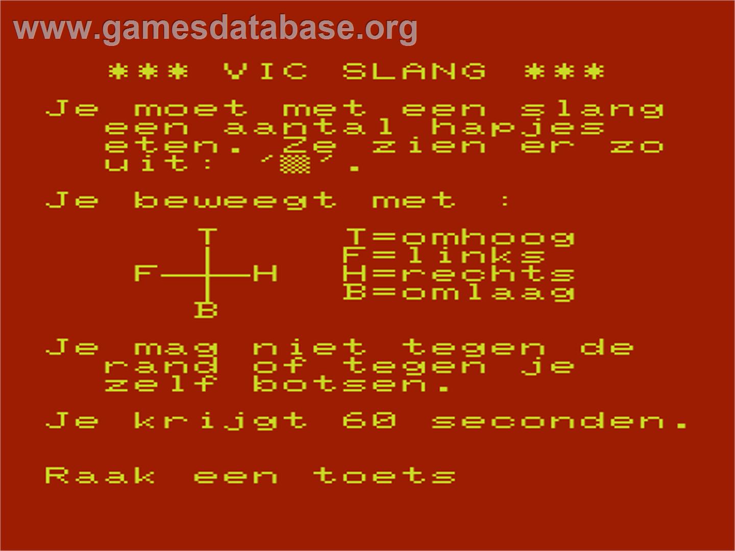 Vic Slang - Commodore VIC-20 - Artwork - Title Screen