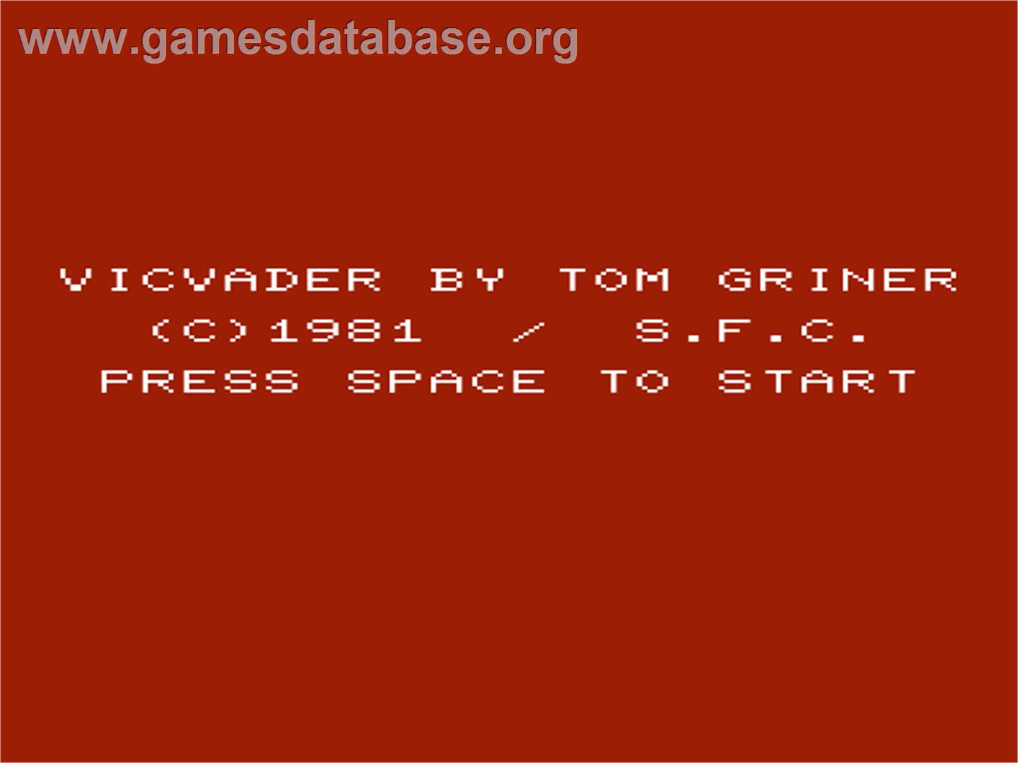 Vic Vader - Commodore VIC-20 - Artwork - Title Screen