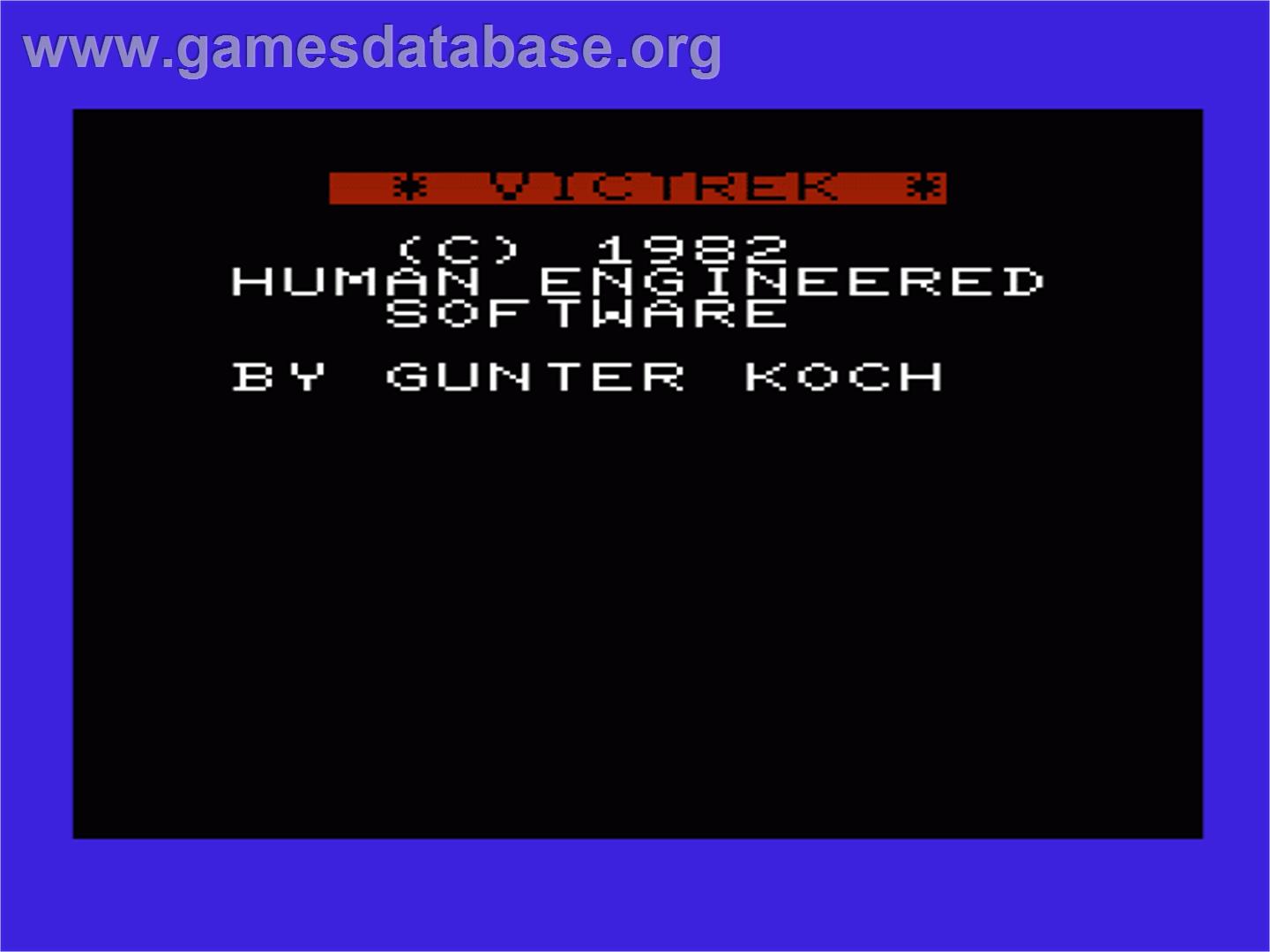 Victrek - Commodore VIC-20 - Artwork - Title Screen