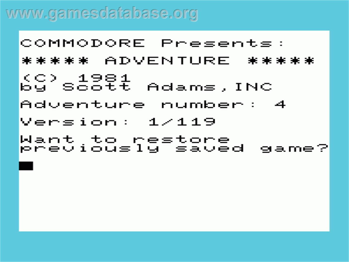 Voodoo Castle - Commodore VIC-20 - Artwork - Title Screen
