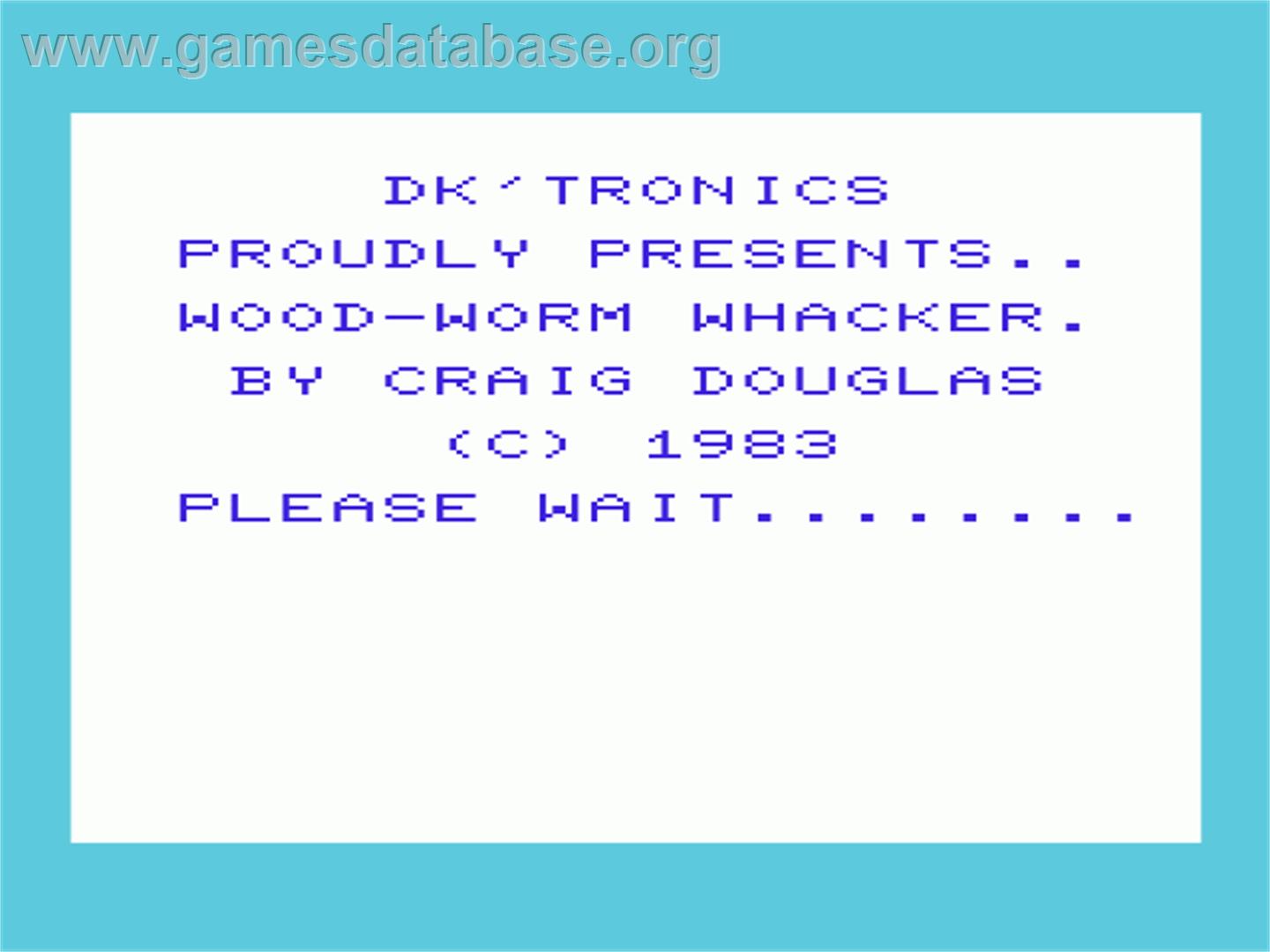 Woodworm Whacker - Commodore VIC-20 - Artwork - Title Screen
