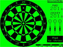 In game image of Championship Darts on the Dragon 32-64.