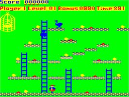 In game image of Chuckie Egg on the Dragon 32-64.