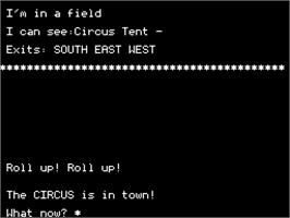 In game image of Circus Adventure on the Dragon 32-64.