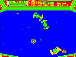 In game image of Cosmic Crusader on the Dragon 32-64.