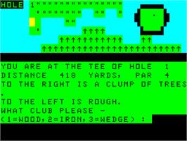 In game image of Dragon Golf on the Dragon 32-64.