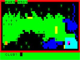 In game image of Golf (Salamander) on the Dragon 32-64.