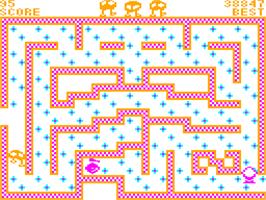 In game image of Hungry Horace on the Dragon 32-64.