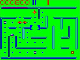 In game image of Pac Droids on the Dragon 32-64.
