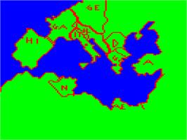 In game image of Roman Empire on the Dragon 32-64.