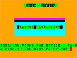 In game image of School Maze on the Dragon 32-64.