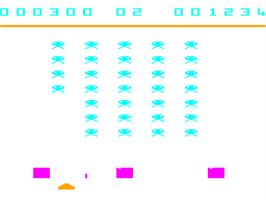 In game image of Space Invaders on the Dragon 32-64.