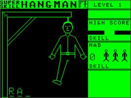 In game image of Super Skill Hangman on the Dragon 32-64.