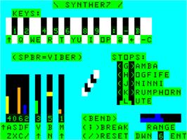 In game image of Synther 7 on the Dragon 32-64.