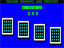 In game image of Vulcan Noughts and Crosses on the Dragon 32-64.