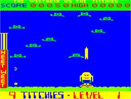 In game image of Weetabix Versus The Titchies on the Dragon 32-64.