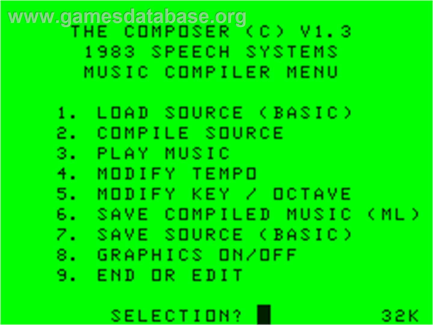 Dragon Composer, The - Dragon 32-64 - Artwork - In Game