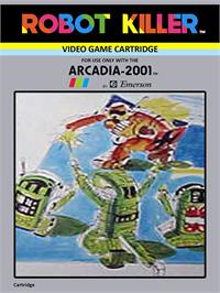 Box cover for Robot Killer on the Emerson Arcadia 2001.