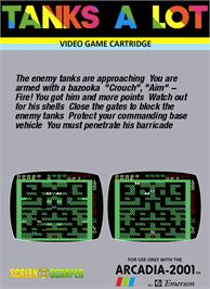 Box back cover for Tanks a Lot on the Emerson Arcadia 2001.