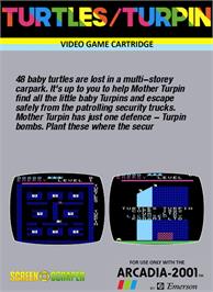Box back cover for Turtles / Turpin on the Emerson Arcadia 2001.