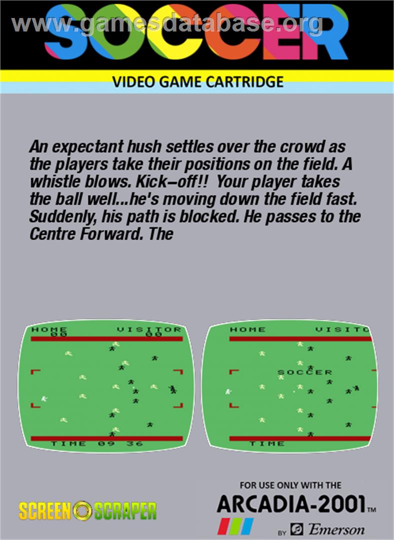 Soccer - Emerson Arcadia 2001 - Artwork - Box Back