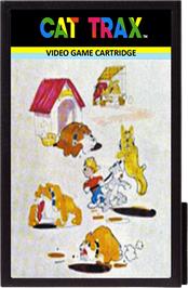 Cartridge artwork for Cat Trax on the Emerson Arcadia 2001.