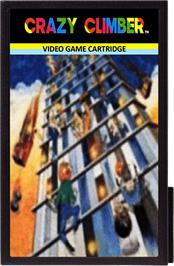 Cartridge artwork for Crazy Climber on the Emerson Arcadia 2001.