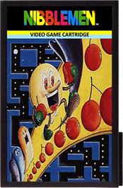Cartridge artwork for Nibblemen on the Emerson Arcadia 2001.