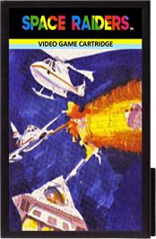 Cartridge artwork for Space Raiders on the Emerson Arcadia 2001.