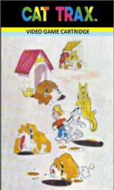 Top of cartridge artwork for Cat Trax on the Emerson Arcadia 2001.