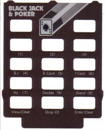 Overlay for Blackjack and Poker on the Emerson Arcadia 2001.