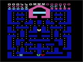 In game image of Cat Trax on the Emerson Arcadia 2001.