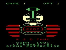 Title screen of R2d Tank on the Emerson Arcadia 2001.