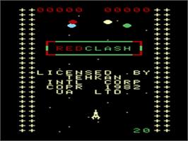 Title screen of Red Clash on the Emerson Arcadia 2001.