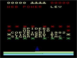 Title screen of Spiders on the Emerson Arcadia 2001.