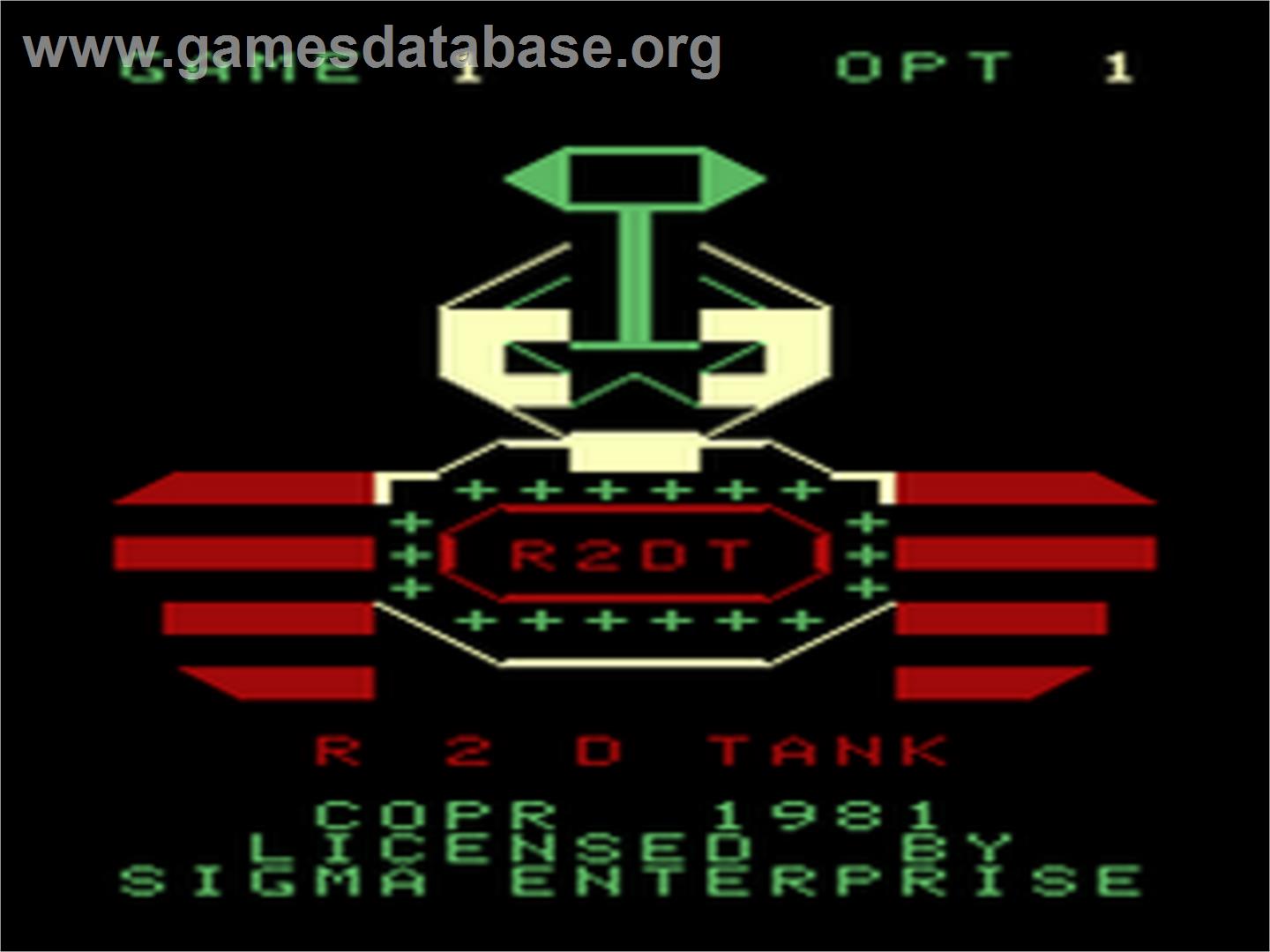 R2D Tank - Emerson Arcadia 2001 - Artwork - Title Screen