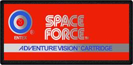 Top of cartridge artwork for Space Force on the Entex Adventure Vision.