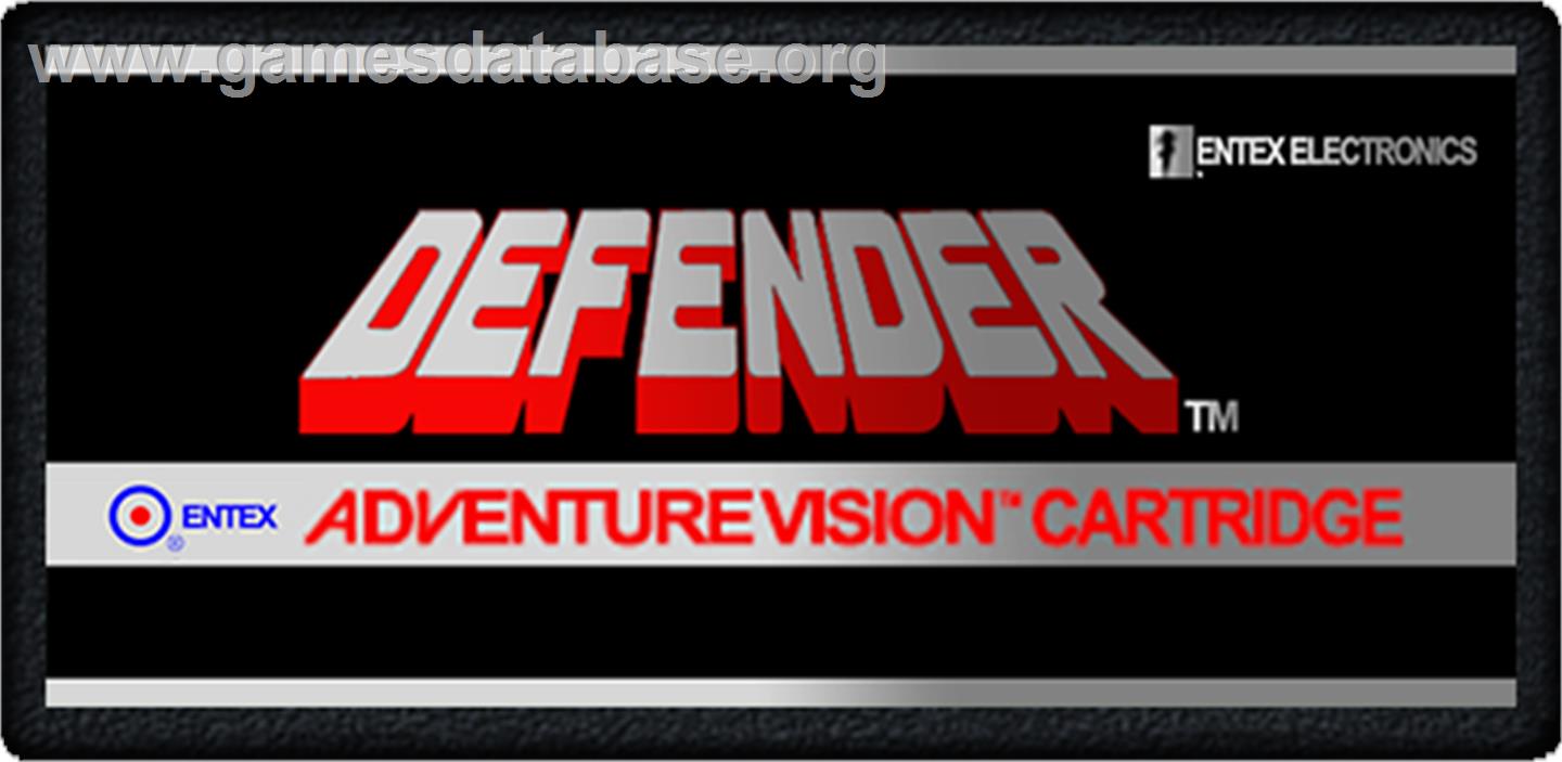 Defender - Entex Adventure Vision - Artwork - Cartridge Top