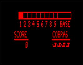 Title screen of Super Cobra on the Entex Adventure Vision.