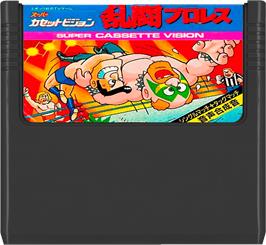 Cartridge artwork for Rantou Pro-wrestling on the Epoch Super Cassette Vision.