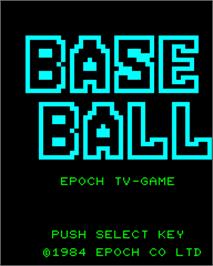 Title screen of Super Base Ball on the Epoch Super Cassette Vision.