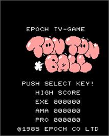Title screen of Ton Ton Ball on the Epoch Super Cassette Vision.