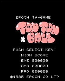 Title screen of Tonton Ball on the Epoch Super Cassette Vision.