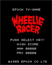 Title screen of Wheelie Racer on the Epoch Super Cassette Vision.