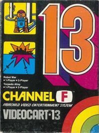 Box cover for Videocart-13 - Robot War, Torpedo Alley on the Fairchild Channel F.