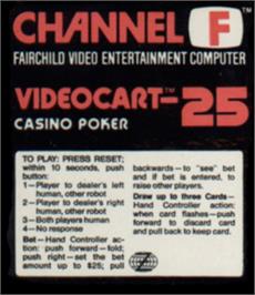 Box cover for Videocart-25 - Casino Poker on the Fairchild Channel F.