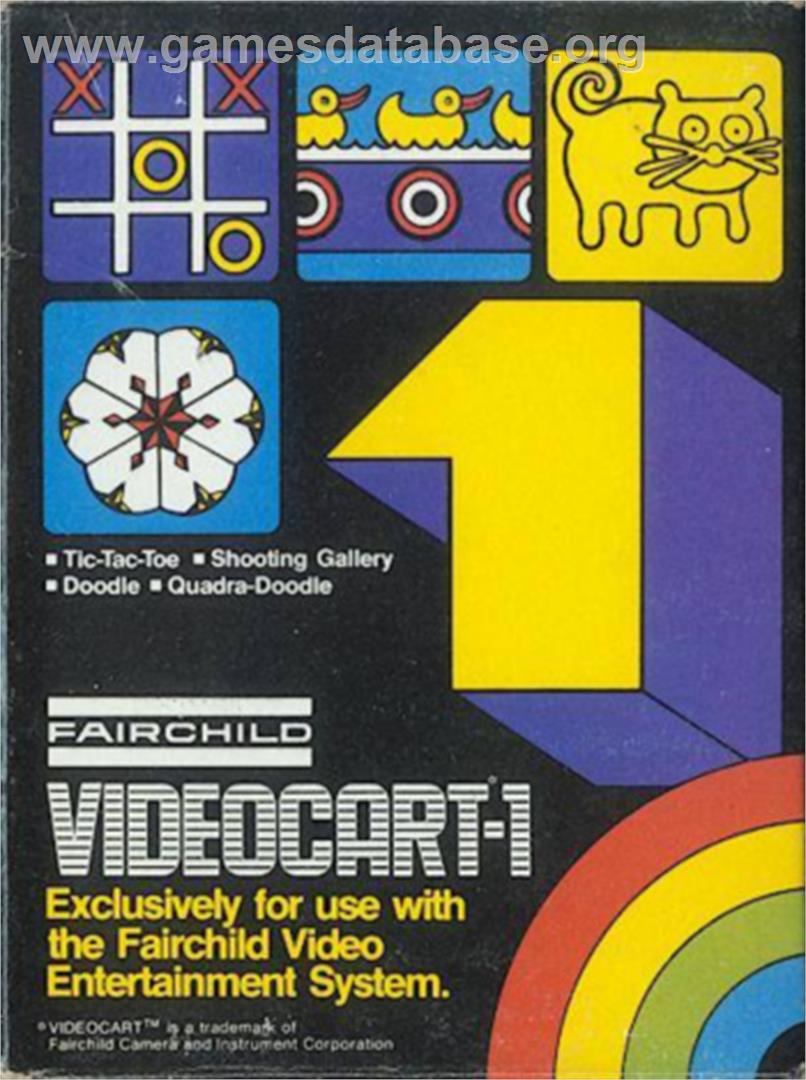 Tic-Tac-Toe, Shooting Gallery, Doodle, & Quadra-Doodle - Fairchild Channel F - Artwork - Box